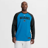 Miami Marlins Authentic Collection Raglan Dri-FIT Sweatshirt Blue