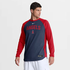 Los Angeles Angels Authentic Collection Raglan Dri-FIT Sweatshirt Navy