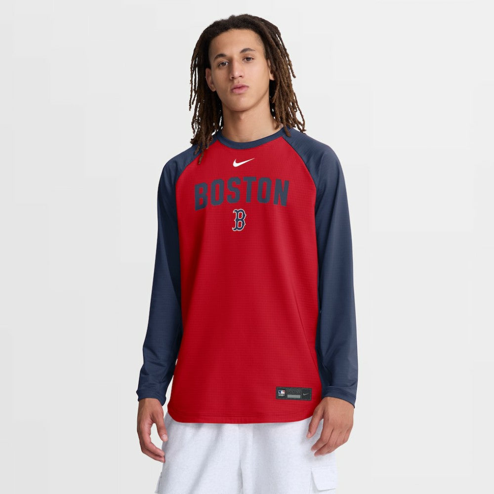Boston Red Sox Authentic Collection Raglan Dri-FIT Sweatshirt Red