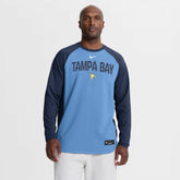 Tampa Bay Rays Authentic Collection Raglan Dri-FIT Sweatshirt Light Blue