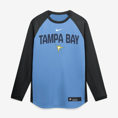 Tampa Bay Rays Authentic Collection Raglan Dri-FIT Sweatshirt Light Blue