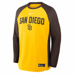 San Diego Padres Authentic Collection Raglan Dri-FIT Sweatshirt Gold