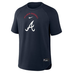 Atlanta Braves Authentic Collection Batting Practice Pre-Game Raglan Dri-FIT Top Blue