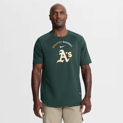 Athletics Authentic Collection Batting Practice Pre-Game Raglan Dri-FIT Top Green
