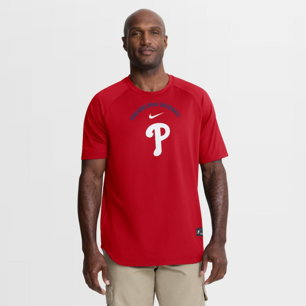 Philadelphia Phillies Authentic Collection Batting Practice Pre-Game Raglan Dri-FIT Top Red