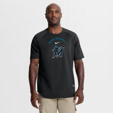 Miami Marlins Authentic Collection Batting Practice Pre-Game Raglan Dri-FIT Top Black