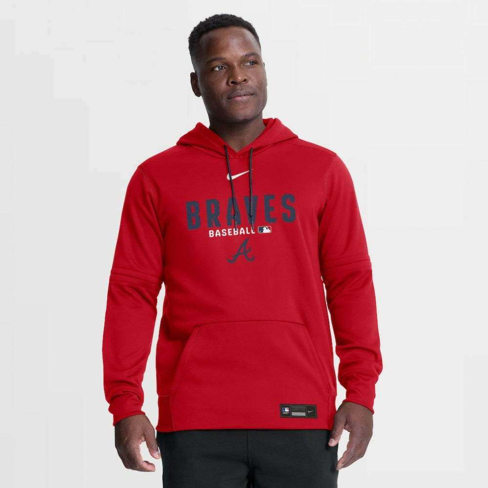Atlanta Braves Authentic Collection Therma-FIT Hoodie Red