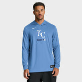 Kansas City Royals Authentic Collection Dri-FIT Long Sleeve Hooded T-Shirt Light Blue