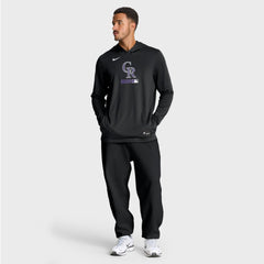 Colorado Rockies Authentic Collection Dri-FIT Long Sleeve Hooded T-Shirt Black