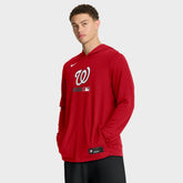 Washington Nationals Authentic Collection Dri-FIT Long Sleeve Hooded T-Shirt Red