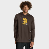 San Diego Padres Authentic Collection Dri-FIT Long Sleeve Hooded T-Shirt Brown