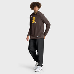 San Diego Padres Authentic Collection Dri-FIT Long Sleeve Hooded T-Shirt Brown