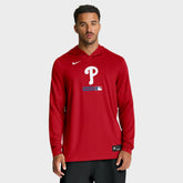 Philadelphia Phillies Authentic Collection Dri-FIT Long Sleeve Hooded T-Shirt Red
