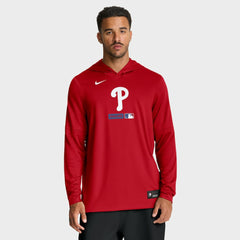 Philadelphia Phillies Authentic Collection Dri-FIT Long Sleeve Hooded T-Shirt Red