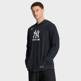New York Yankees Authentic Collection Dri-FIT Long Sleeve Hooded T-Shirt Navy