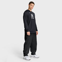 New York Yankees Authentic Collection Dri-FIT Long Sleeve Hooded T-Shirt Navy
