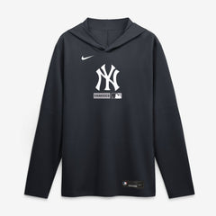 New York Yankees Authentic Collection Dri-FIT Long Sleeve Hooded T-Shirt Navy