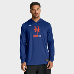 New York Mets Authentic Collection Dri-FIT Long Sleeve Hooded T-Shirt Royal