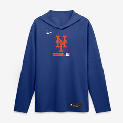 New York Mets Authentic Collection Dri-FIT Long Sleeve Hooded T-Shirt Royal