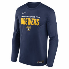 Milwaukee Brewers Authentic Collection Legend Dri-FIT Long Sleeve T-Shirt Navy