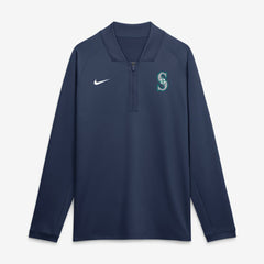 Seattle Mariners Authentic Collection Dri-FIT Raglan Half-Zip Pullover Navy