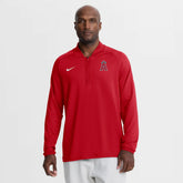 Los Angeles Angels Authentic Collection Dri-FIT Raglan Half-Zip Pullover Red