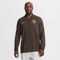 San Diego Padres Authentic Collection Dri-FIT Raglan Half-Zip Pullover Brown
