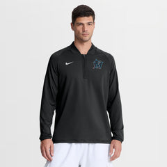 Miami Marlins Authentic Collection Dri-FIT Raglan Half-Zip Pullover Black