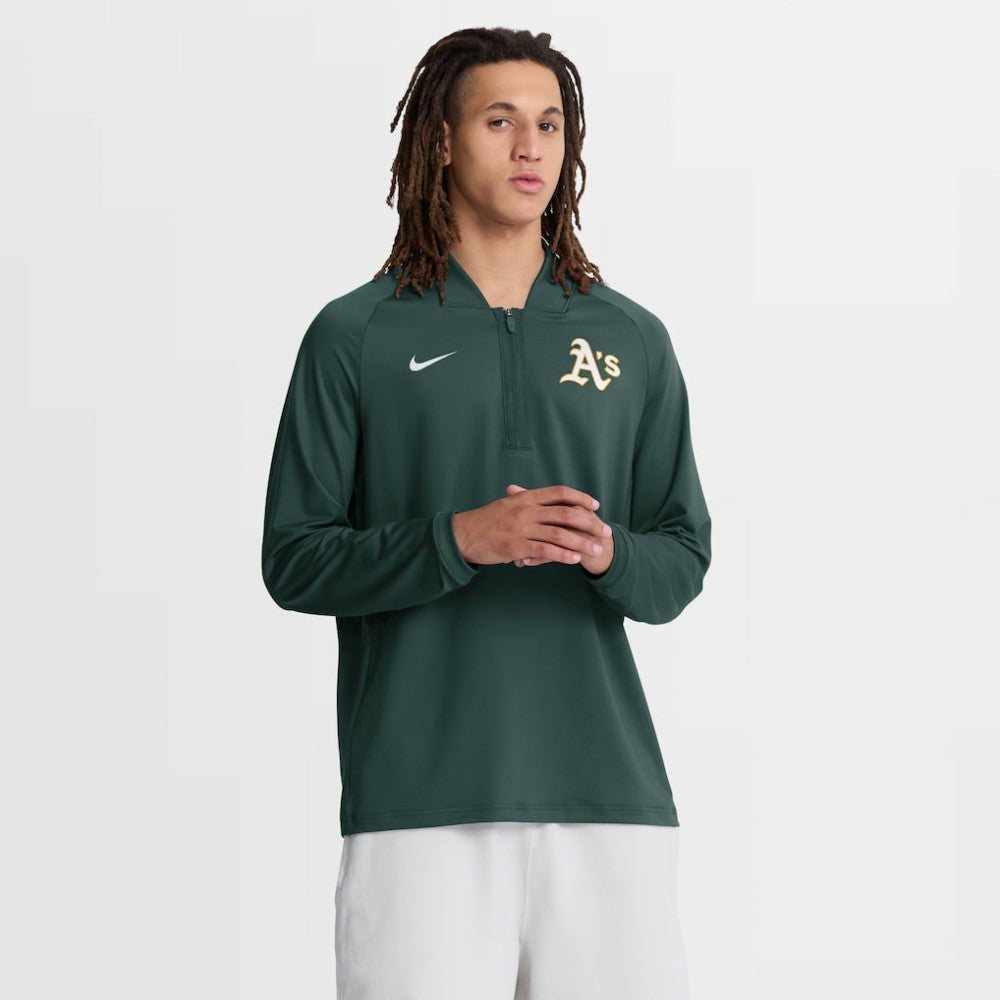 Athletics Authentic Collection Dri-FIT Raglan Half-Zip Pullover Green