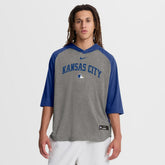 Kansas City Royals Authentic Collection Flux Dri-FIT Raglan 3/4-Sleeve Hooded T-Shirt Gray