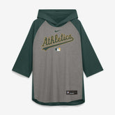 Athletics Authentic Collection Flux Dri-FIT Raglan 3/4-Sleeve Hooded T-Shirt Gray
