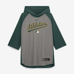 Athletics Authentic Collection Flux Dri-FIT Raglan 3/4-Sleeve Hooded T-Shirt Gray