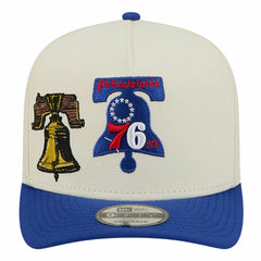 Philadelphia 76ers Illustrated Mascot 2-Toned Pre-Curved A-Frame 9FIFTY Adjustable Hat - Cream discount