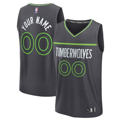 Minnesota Timberwolves Fastbreak Custom Jersey - Statement Edition - Anthracite sale