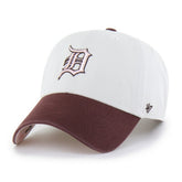 Detroit Tigers Unisex Love Letter Clean Up Adjustable Hat Stone/Burgundy