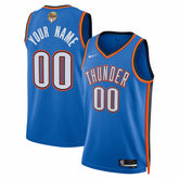 Oklahoma City Thunder Unisex 2025 NBA Finals Patch Custom Swingman Jersey - Blue - Icon Edition on sale