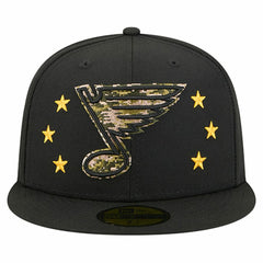 St. Louis Blues New Era Military Appreciation Digital Camo Stars 59FIFTY Fitted Hat - Black Hats