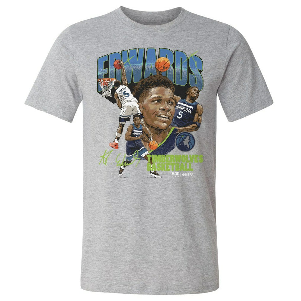 Anthony Edwards Minnesota Timberwolves 500 Level Collage T-Shirt - Heather Gray online