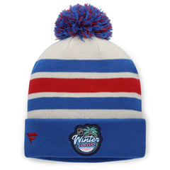 New York Rangers Fanatics 2026 NHL Winter Classic Cuffed Pom Knit Hat - Cream/Blue Hats
