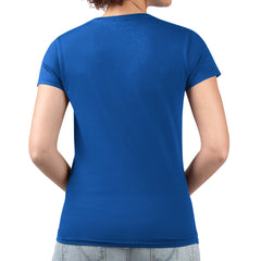 New York Giants G-III 4Her by Carl Banks Women's Super-Slim Fit Lightweight Pinstripe Circle V-Neck T-Shirt - Royal outlet