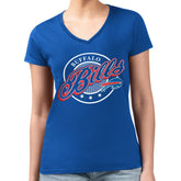 Buffalo Bills G-III 4Her by Carl Banks Women's Super-Slim Fit Lightweight Pinstripe Circle V-Neck T-Shirt - Royal outlet