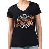 Cincinnati Bengals G-III 4Her by Carl Banks Women's Super-Slim Fit Lightweight Pinstripe Circle V-Neck T-Shirt - Black discount