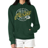 Green Bay Packers G-III 4Her by Carl Banks Women's Pinstripe Circle Fleece Pullover Hoodie - Green outlet
