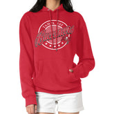 Tampa Bay Buccaneers G-III 4Her by Carl Banks Women's Pinstripe Circle Fleece Pullover Hoodie - Red for sale