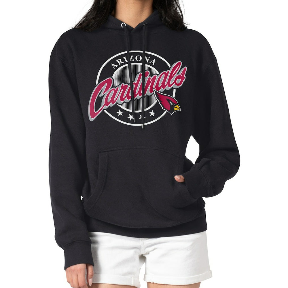 Arizona Cardinals G-III 4Her by Carl Banks Women's Pinstripe Circle Fleece Pullover Hoodie - Black outlet