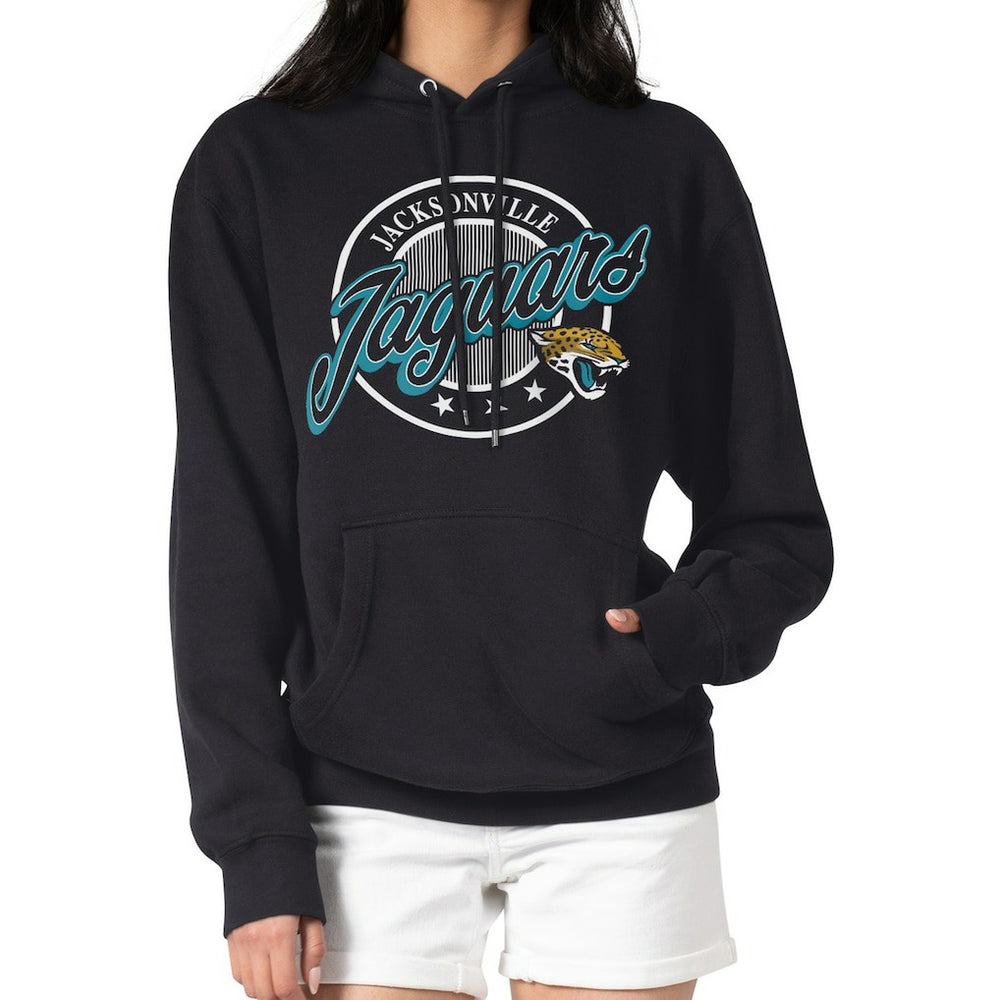 Jacksonville Jaguars G-III 4Her by Carl Banks Women's Pinstripe Circle Fleece Pullover Hoodie - Black discount
