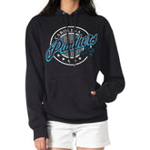 Carolina Panthers G-III 4Her by Carl Banks Women's Pinstripe Circle Fleece Pullover Hoodie - Black cheap