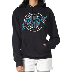 Carolina Panthers G-III 4Her by Carl Banks Women's Pinstripe Circle Fleece Pullover Hoodie - Black cheap