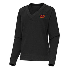 Washington Commanders Antigua Women's Varsity Tri-Blend V-Neck Long Sleeve T-Shirt - Heather Black online