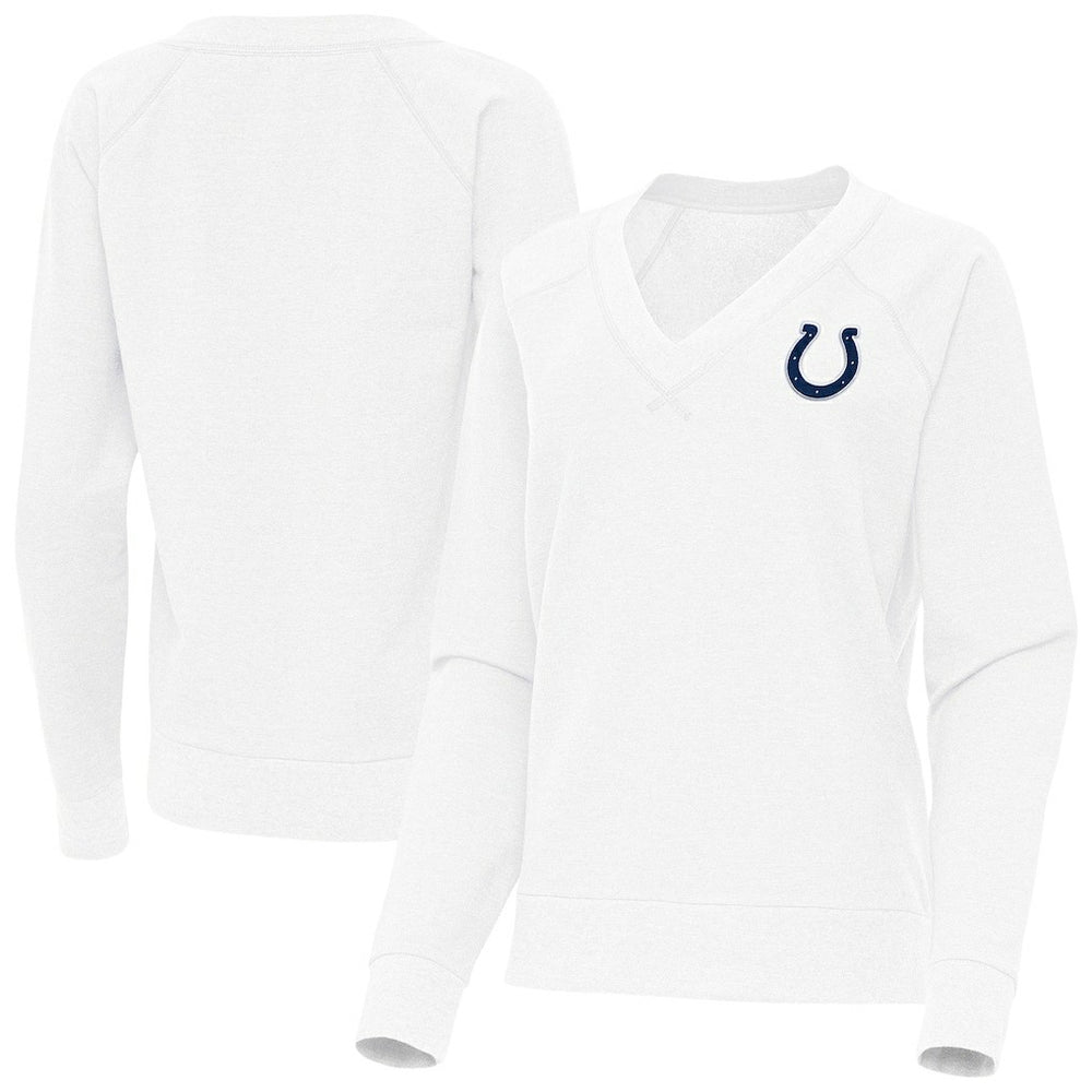 Indianapolis Colts Antigua Women's Varsity Tri-Blend V-Neck Long Sleeve T-Shirt - White for sale